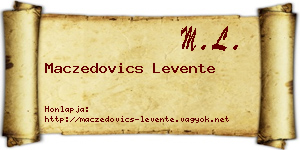 Maczedovics Levente névjegykártya