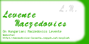 levente maczedovics business card